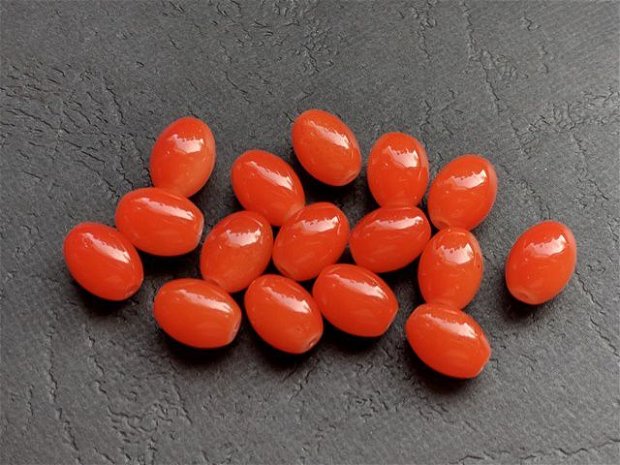 LMS1015 - margele sticla ovale portocalii