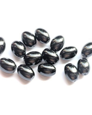 LMS1014 - margele sticla ovale negre