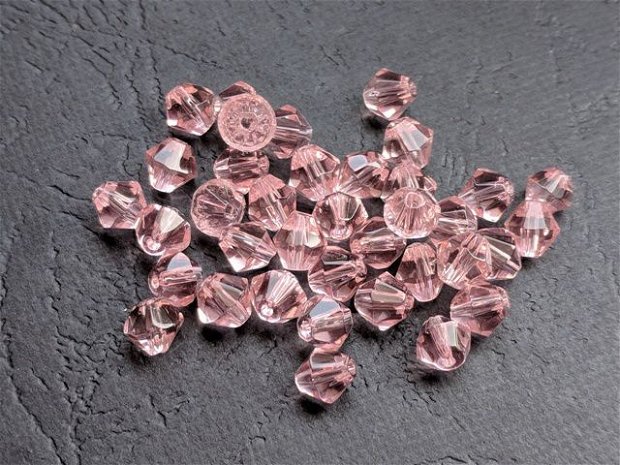 LMS610 - margele sticla roz somon biconice