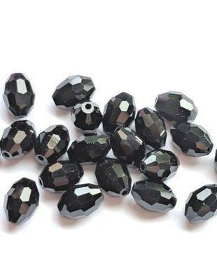 LMS1035 - margele sticla ovale negre