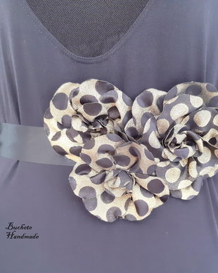Brau/Cordon cu flori handmade/Curea cu flori textile