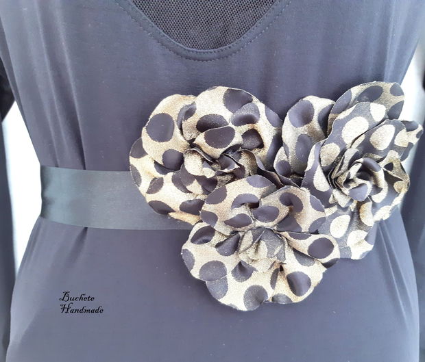 Brau/Cordon cu flori handmade/Curea cu flori textile