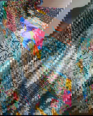 FUSTA PATCHWORK MATASE NATURALA