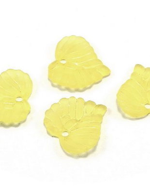 Pandantiv din acril, frosted, frunza, 15x15x2 mm