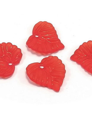 Pandantiv din acril, frosted, frunza, 15x15x2 mm