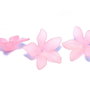 Margele din acril, frosted, floare, 27x7 mm, roz