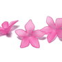 Margele din acril, frosted, floare, 27x7 mm, siclam