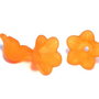 Margele din acril, frosted, floare, 12x6 mm, portocalii