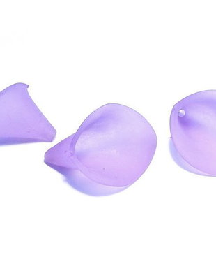Margele din acril, frosted, floare, 25x18x17 mm, mov