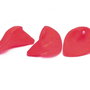 Margele din acril, frosted, floare, 25x18x17 mm, rosii
