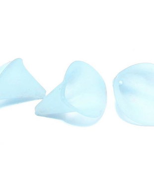 Margele din acril, frosted, floare, 25x18x17 mm, bleu