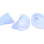 Margele din acril, frosted, floare, 25x18x17 mm, bleu
