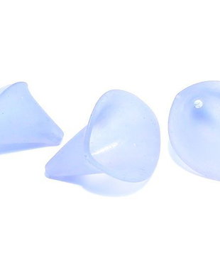 Margele din acril, frosted, floare, 25x18x17 mm, bleu
