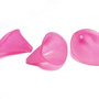 Margele din acril, frosted, floare, 25x18x17 mm, siclam