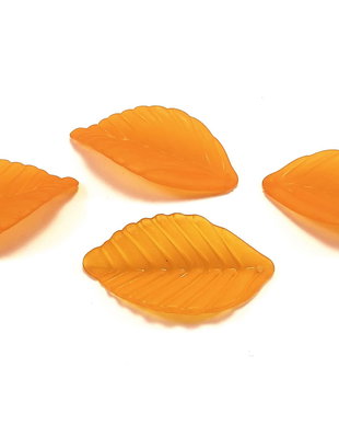 Pandantiv din acril, frosted, frunza, 36x18x3 mm