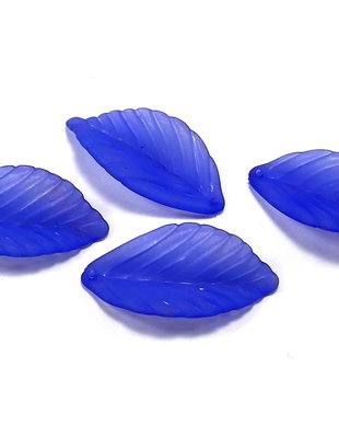 Pandantiv din acril, frosted, frunza, 36x18x3 mm