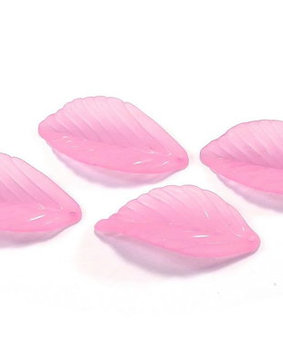 Pandantiv din acril, frosted, frunza, 36x18x3 mm