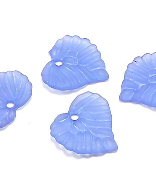 Pandantiv din acril, frosted, frunza, 15x15x2 mm