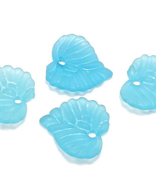 Pandantiv din acril, frosted, frunza, 15x15x2 mm