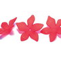 Margele din acril, frosted, floare, 27x7 mm, rosii