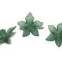 Margele din acril, frosted, floare, 27x7 mm, verde inchis