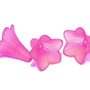 Margele din acril, frosted, floare, 20x20 mm, siclam