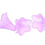 Margele din acril, frosted, floare, 20x20 mm, roz