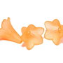 Margele din acril, frosted, floare, 20x20 mm, portocalii