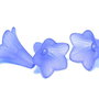 Margele din acril, frosted, floare, 20x20 mm, albastre
