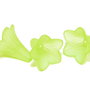 Margele din acril, frosted, floare, 20x20 mm, vernil