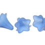 Margele din acril, frosted, floare, 20x20 mm, albastre