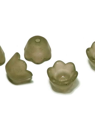 Margele din acril, frosted, floare, 10x6 mm