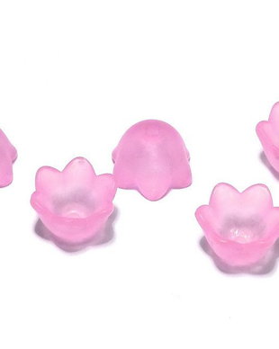 Margele din acril, frosted, floare, 10x6 mm