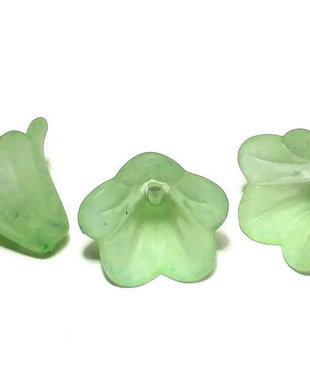 Margele din acril, frosted, floare, 16x12 mm