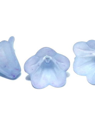 Margele din acril, frosted, floare, 16x12 mm