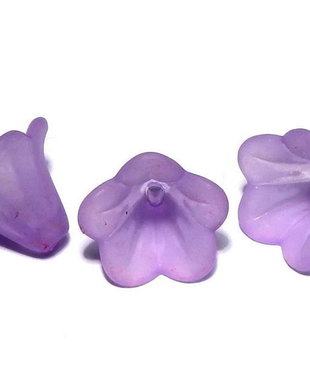 Margele din acril, frosted, floare, 16x12 mm