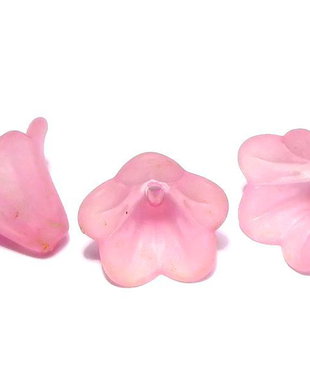 Margele din acril, frosted, floare, 16x12 mm