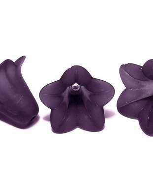 Margele din acril, frosted, floare, 16x12 mm