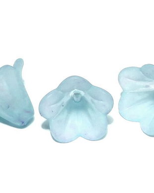 Margele din acril, frosted, floare, 16x12 mm