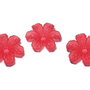 Margele din acril, frosted, floare, 30x9 mm, rosii