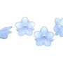 Margele din acril, frosted, floare, 9x4.5 mm, albastre