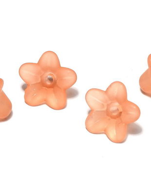 Margele din acril, frosted, floare, 9x4.5 mm