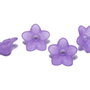 Margele din acril, frosted, floare, 9x4.5 mm, mov
