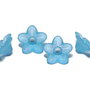 Margele din acril, frosted, floare, 9x4.5 mm, albastre
