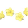Margele din acril, frosted, floare, 9x4.5 mm, galbene