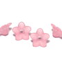 Margele din acril, frosted, floare, 9x4.5 mm, roz
