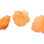Margele din acril, frosted, floare, 30x9 mm, portocalii
