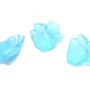 Margele din acril, frosted, floare, 30x9 mm, turcoaz