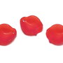 Pandantiv din acril, frosted, frunza, 15x15x4 mm, rosii