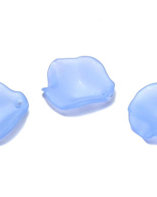 Pandantiv din acril, frosted, frunza, 15x15x4 mm, albastre